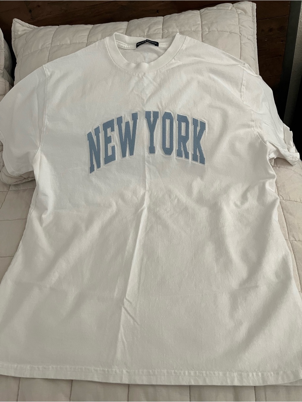 Brandy Melville White 'New York' Tee Shirt